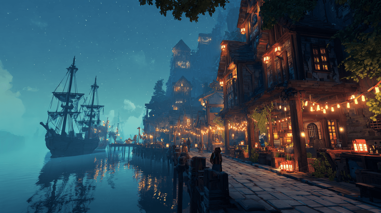 city with people, and markets